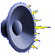 loudspeaker playing towards right